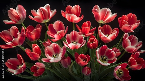 Love in the Air: Beautiful Top-Down Tulip Composition for Events #751451295