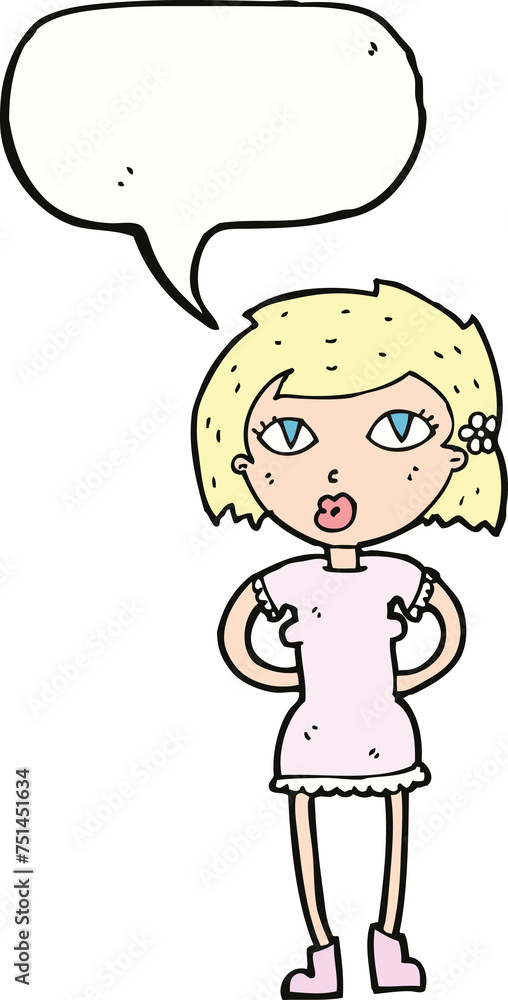cartoon woman with speech bubble cartoon woman with speech bubble