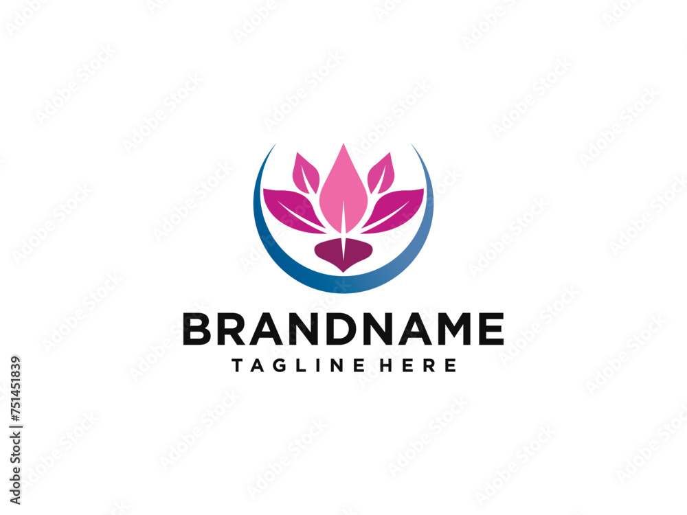 Lotus Flower Logo abstract Beauty Spa salon Cosmetics brand Linear style. Lotus Flower Logo abstract Beauty Spa salon Cosmetics brand Linear style.