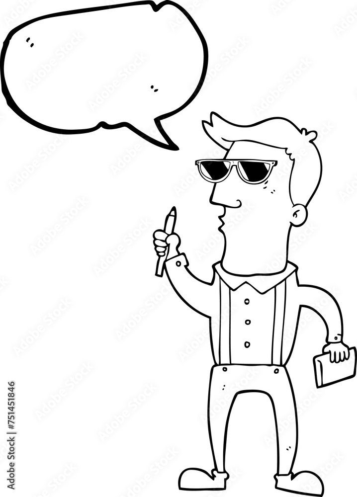 speech bubble cartoon man with notebook speech bubble cartoon man with notebook