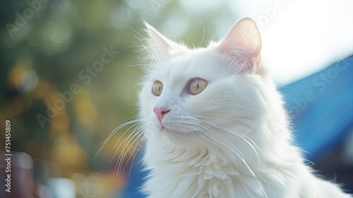 Close up of a lovely white cat