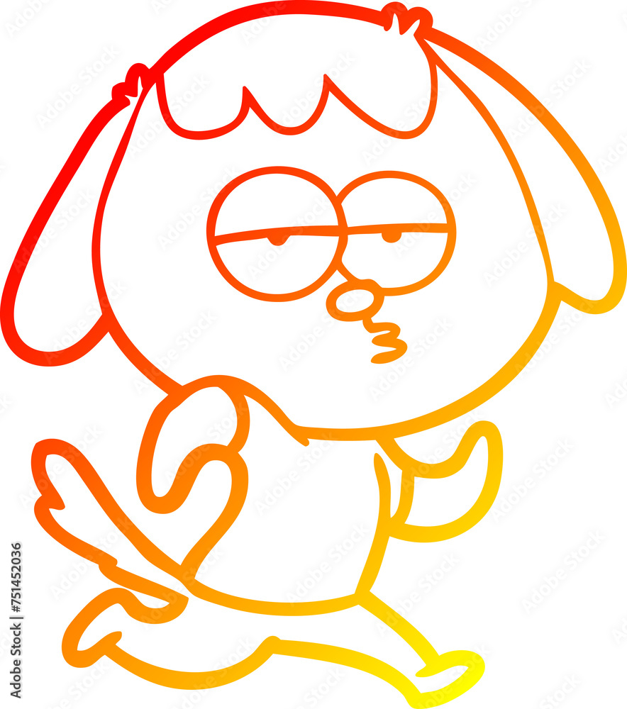 warm gradient line drawing cartoon bored dog warm gradient line drawing cartoon bored dog