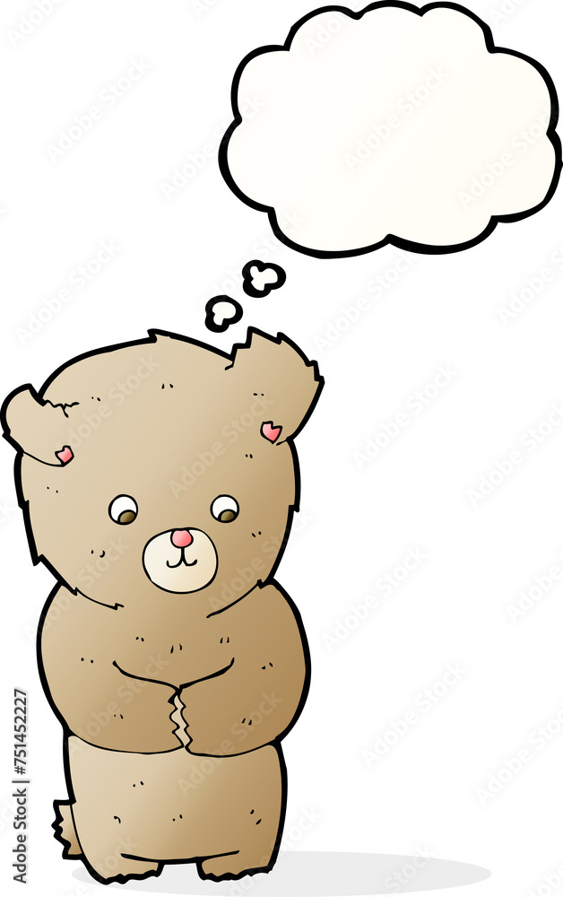 cute cartoon teddy bear with thought bubble cute cartoon teddy bear with thought bubble
