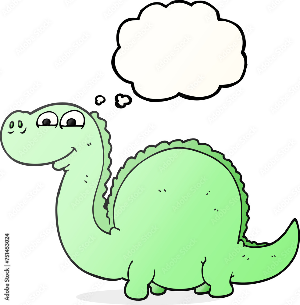 Naklejka premium thought bubble cartoon dinosaur