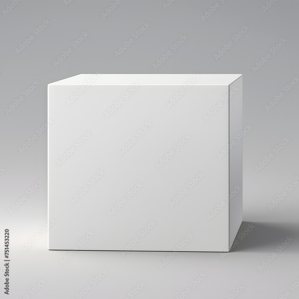 White blank box package mock up isolated on light grey background White blank box package mock up isolated on light grey background
