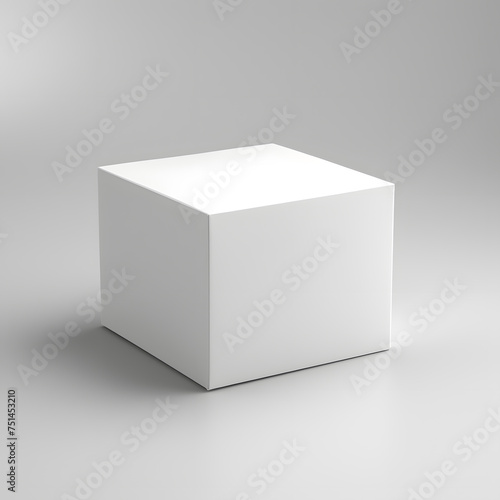 White blank box package mock up isolated on light grey background © Oksana