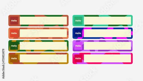 name tag design template vector illustration set collection