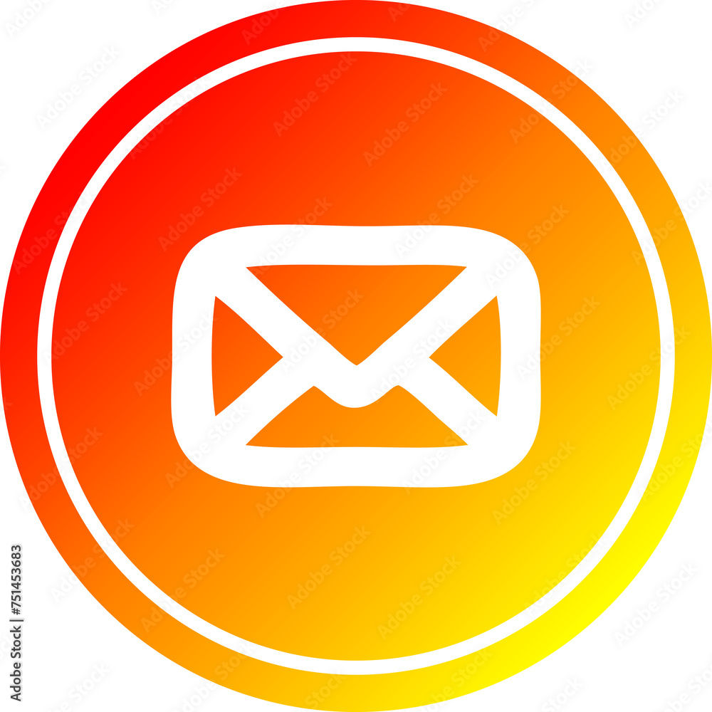 envelope letter circular in hot gradient spectrum envelope letter circular in hot gradient spectrum