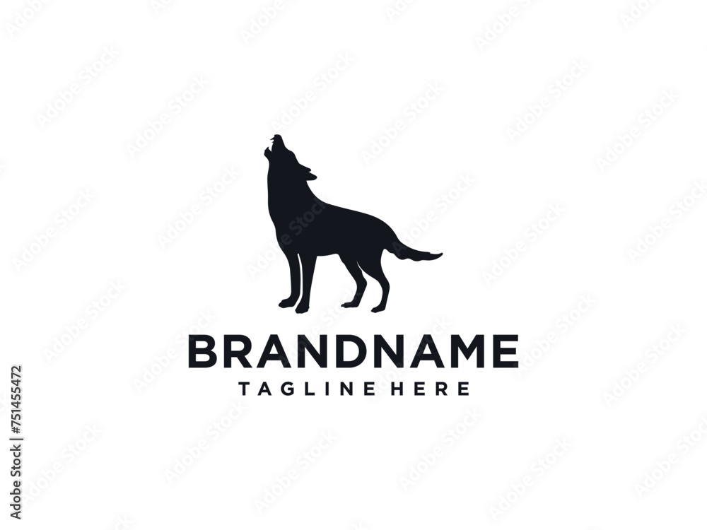 Simple Wolf logo design illustration. wolf logo vector design