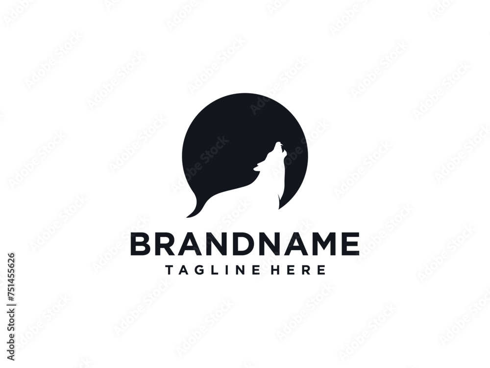 Simple Wolf logo design illustration. wolf logo vector design Simple Wolf logo design illustration. wolf logo vector design