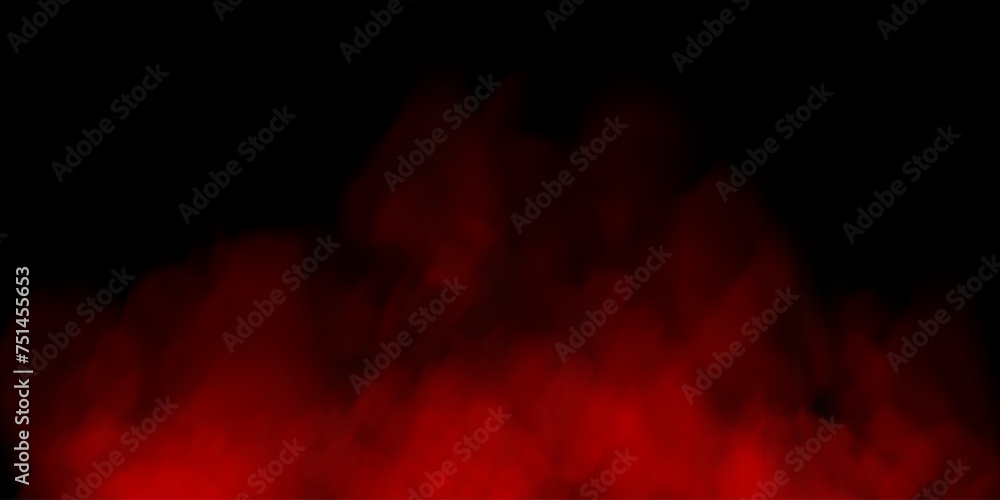 Fog or smoke, red smog cloud on isolated transparent special effect. Vector illustration, morning fog over land or water surface, magic haze.