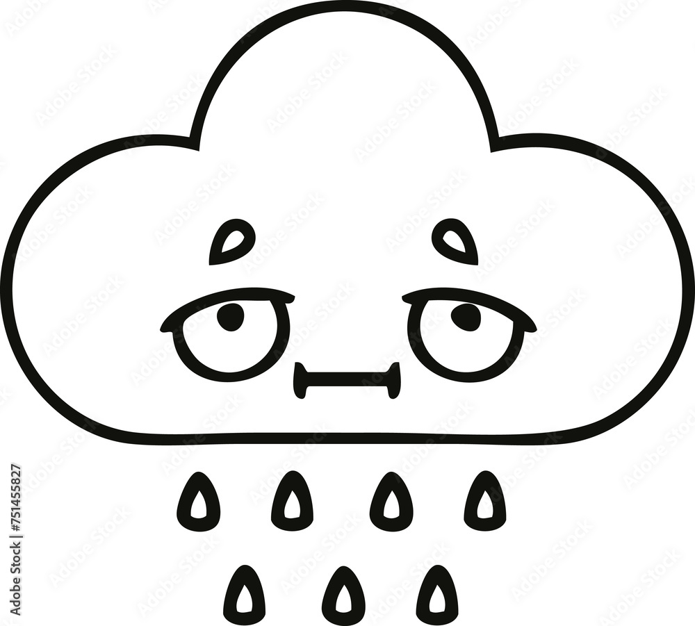 line drawing cartoon rain cloud line drawing cartoon rain cloud