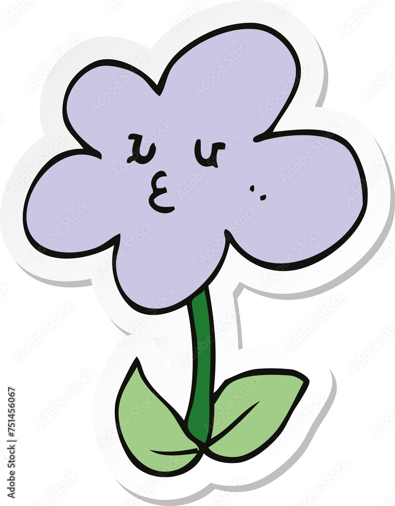 sticker of a cartoon flower sticker of a cartoon flower