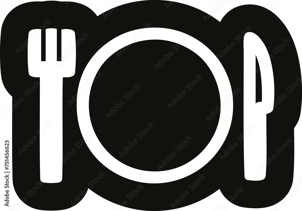 Fototapeta premium knife fork and plate icon