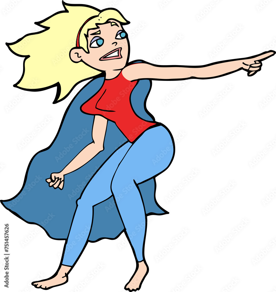 cartoon superhero woman pointing cartoon superhero woman pointing