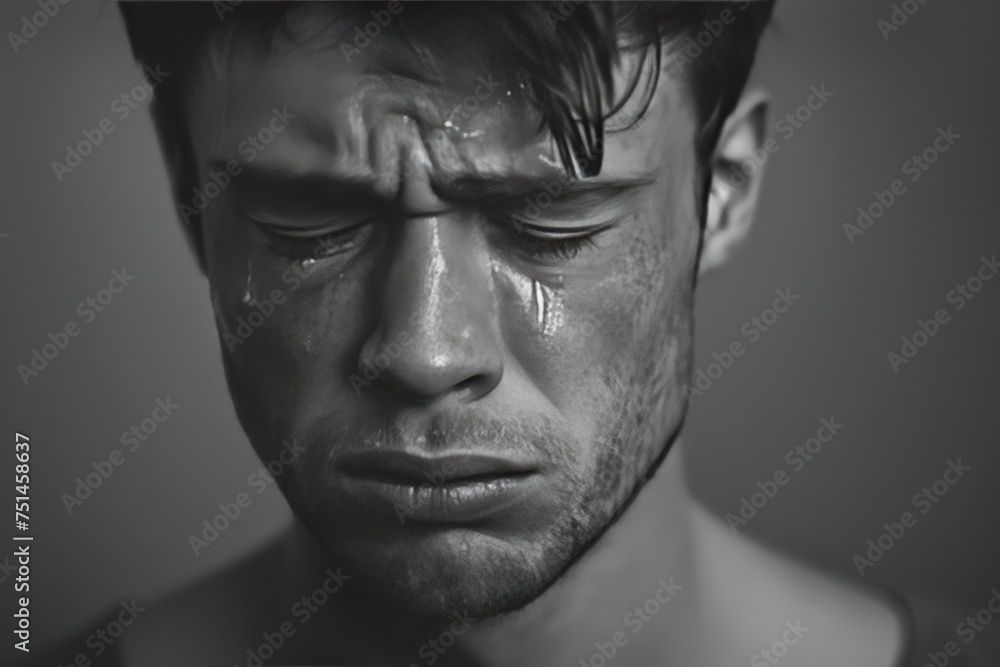 Fototapeta premium Sad Man Crying