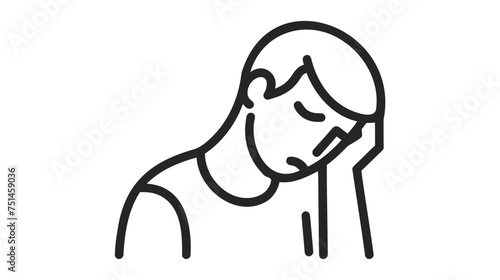Depression man icon symbol, line, solid. gentleman feeling unhappy, sad, upset and lonely sit on chair. Man still Tired and hopeless expression. Vector illustration. Design on white background.