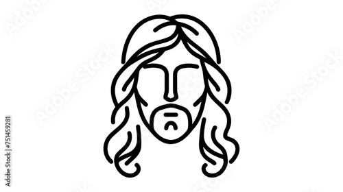 Jesus thin line icon, Christianity, Vector illustration on white background