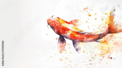 koi fish watercolor style 