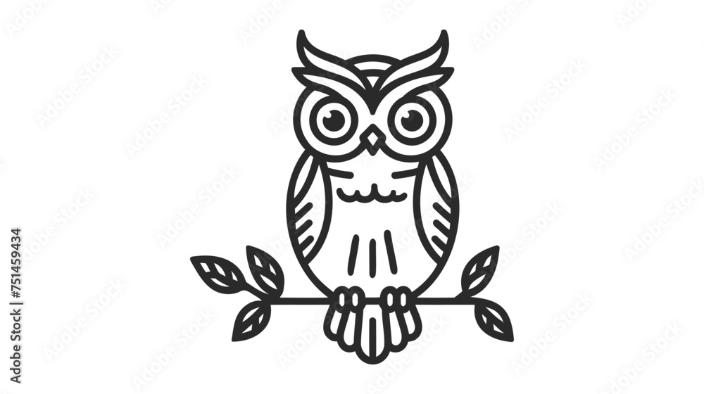 Obraz premium owl made in line art style. vector illustration on white background