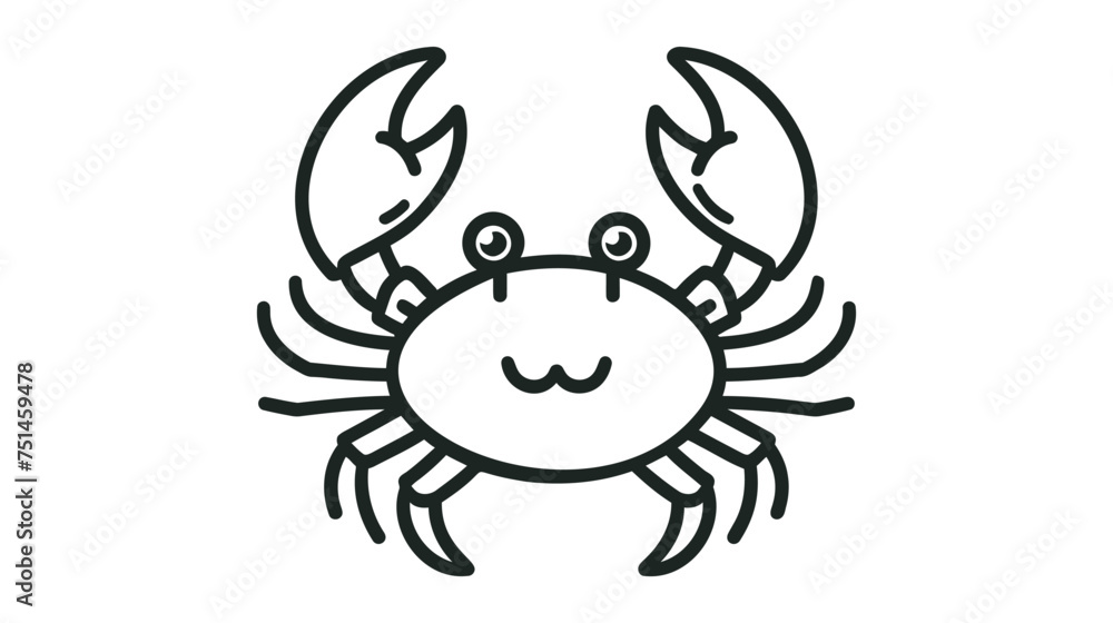 crab cute animal vector illustration on white background. crab cute animal vector illustration on white background.