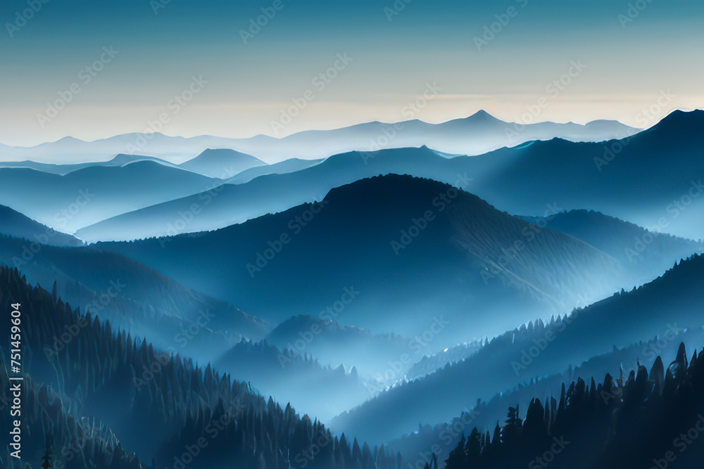 mountains in the morning, nature background