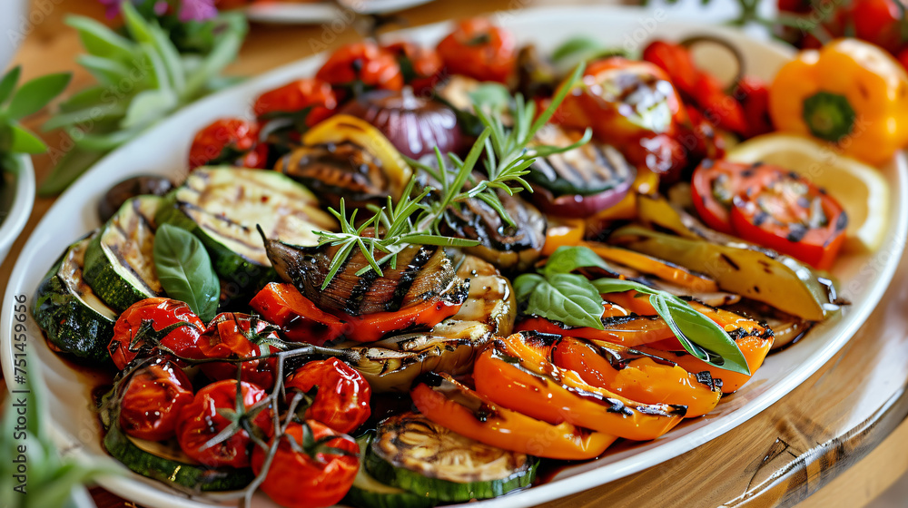 A platter of Mediterranean grilled vegetables