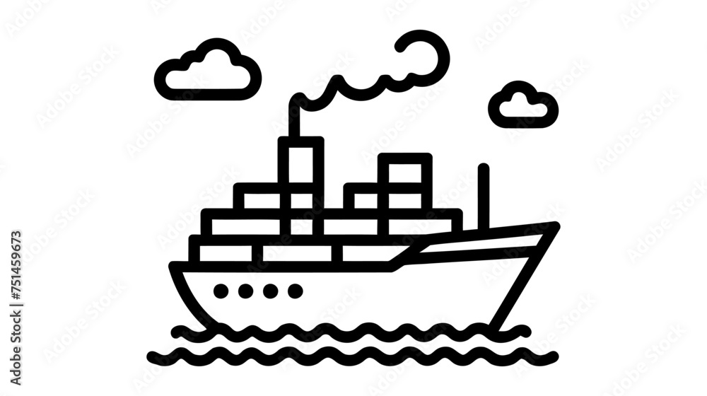 Naklejka premium boat icon, boat icon vector, in flat style isolated on white background. boat icon image, boat icon illustration