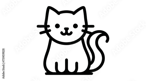 Vector isolated cat  vector illustration on white background