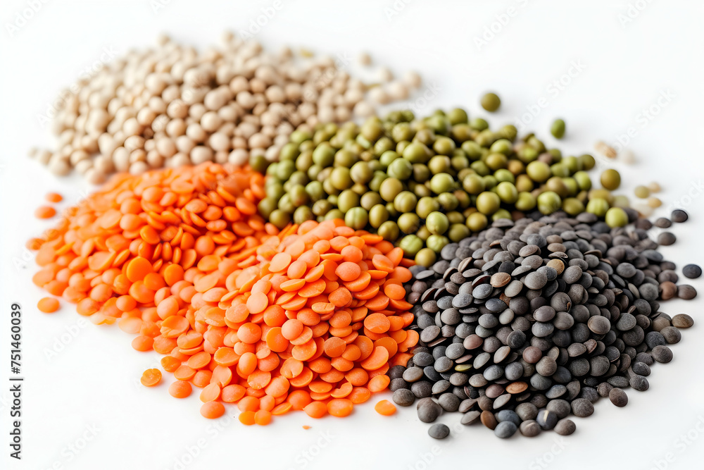 Fresh lentils arranged neatly on a white surface, symbolizing nutritious and versatile legumes Fresh lentils arranged neatly on a white surface, symbolizing nutritious and versatile legumes