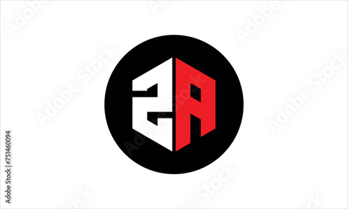 ZA initial letter polygon icon gaming logo design vector template. batman logo, sports logo, monogram, falcon, war game, symbol, playing logo, abstract, fighting, typography, icon, minimal, premier 