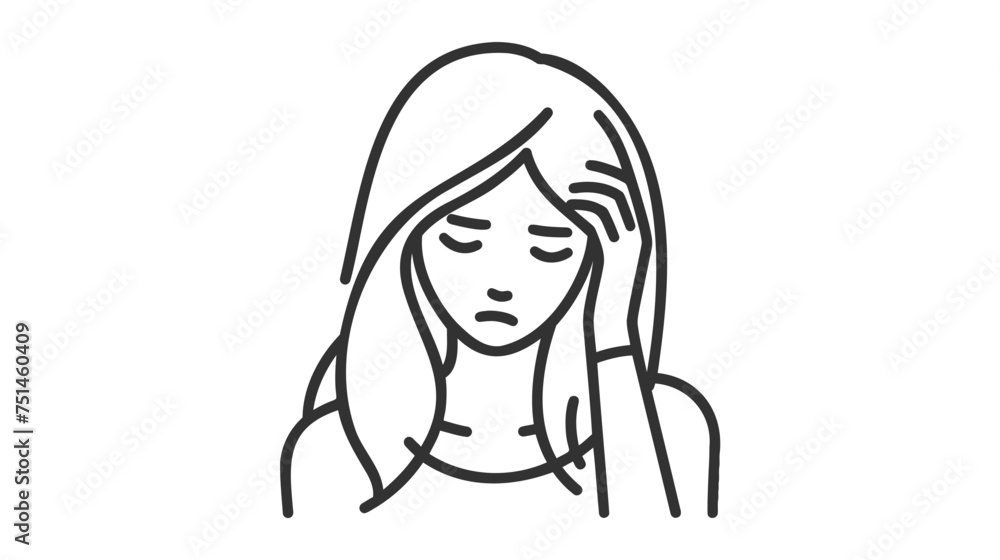 depressed sad woman vector illustration on white background depressed sad woman vector illustration on white background