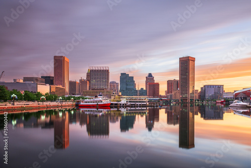 Baltimore  Maryland  USA skyline on the Inner Harbor