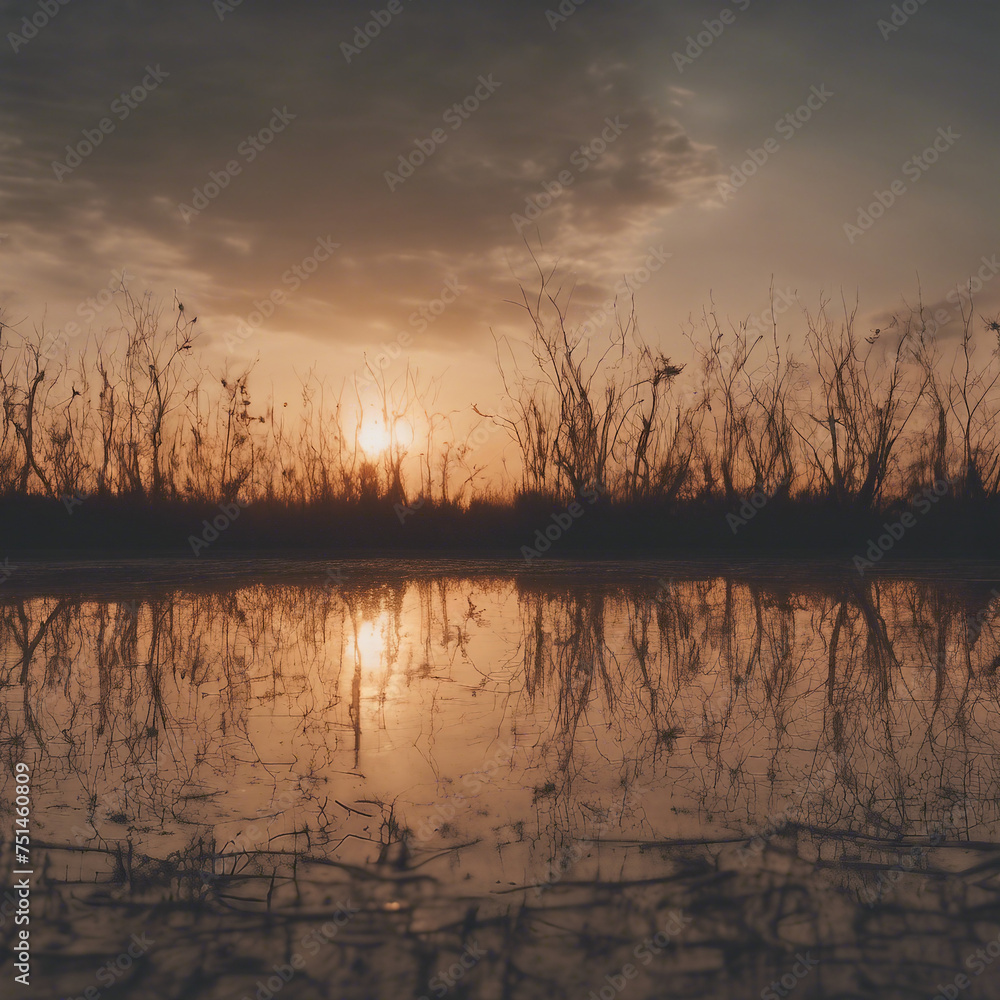 Obraz premium Ausgetrockneter See durch Klimawandel