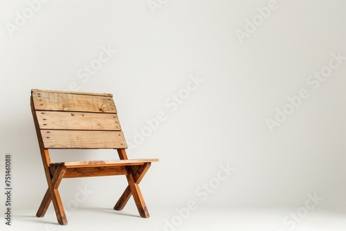 Minimalist Wooden Chair on White Background