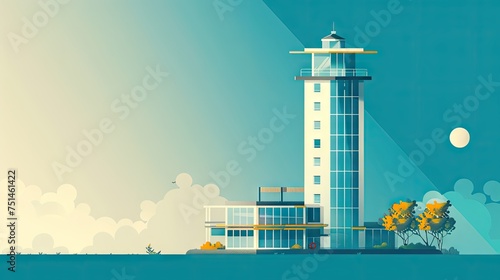 office building tower architecture design, style lighthouse ​