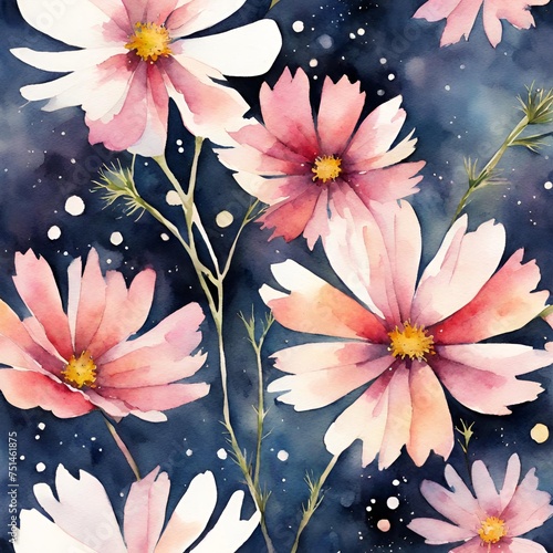 Winter cosmos watercolor - 1