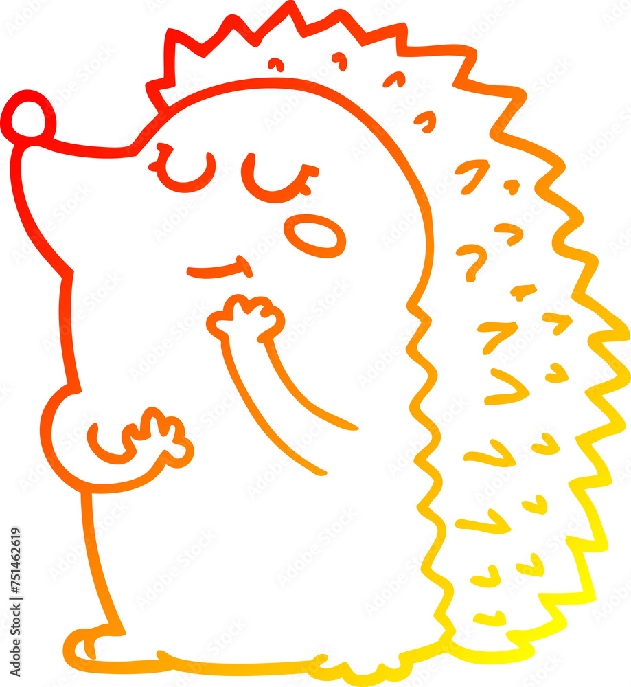 warm gradient line drawing cute cartoon hedgehog warm gradient line drawing cute cartoon hedgehog