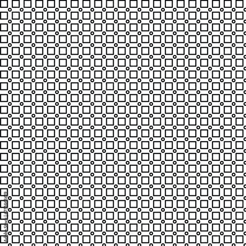 Seamless black and white square with small circles pattern.