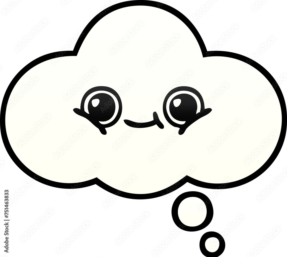 gradient shaded cartoon thought bubble gradient shaded cartoon thought bubble