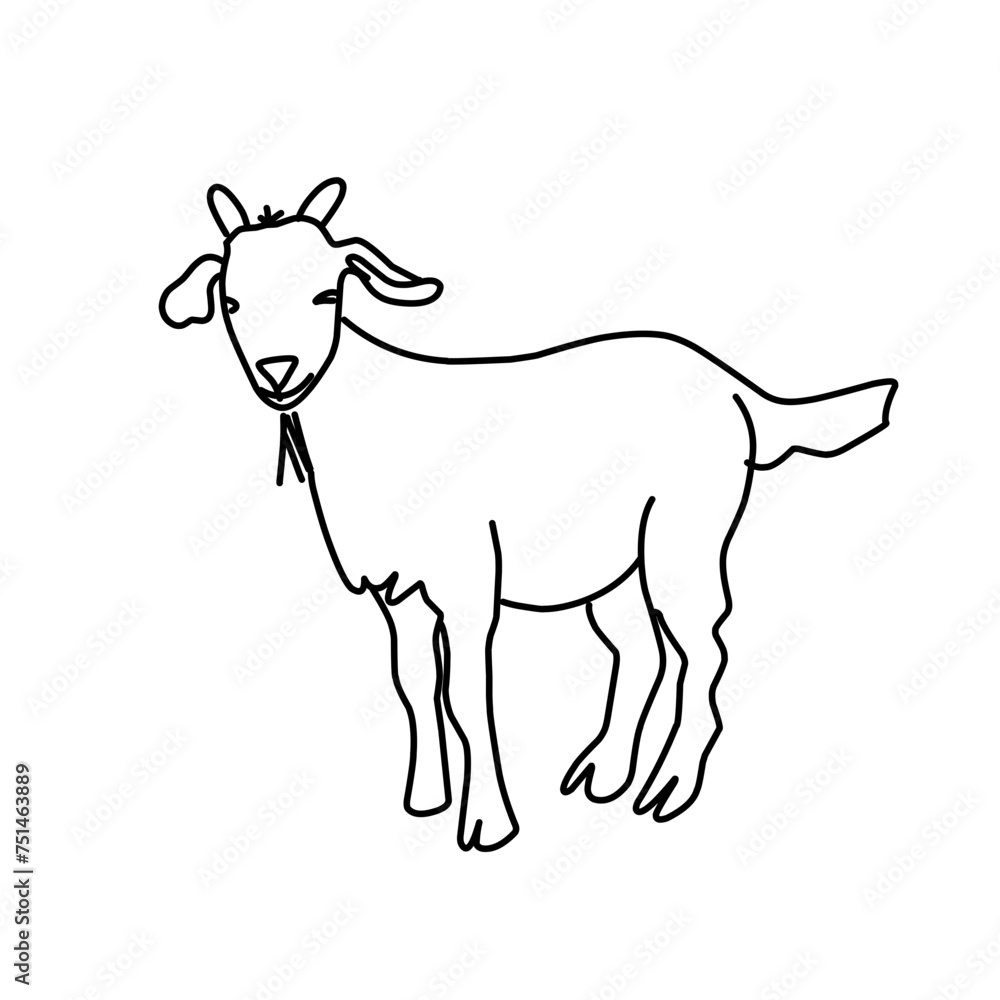 Outline draw goat