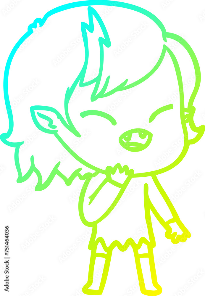 cold gradient line drawing cartoon laughing vampire girl cold gradient line drawing cartoon laughing vampire girl