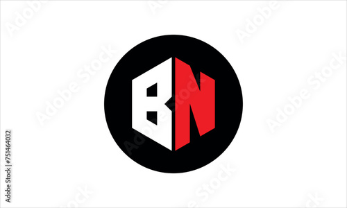 BN initial letter polygon icon gaming logo design vector template. batman logo, sports logo, monogram, falcon, war game, symbol, playing logo, abstract, fighting, typography, icon, minimal, premier 