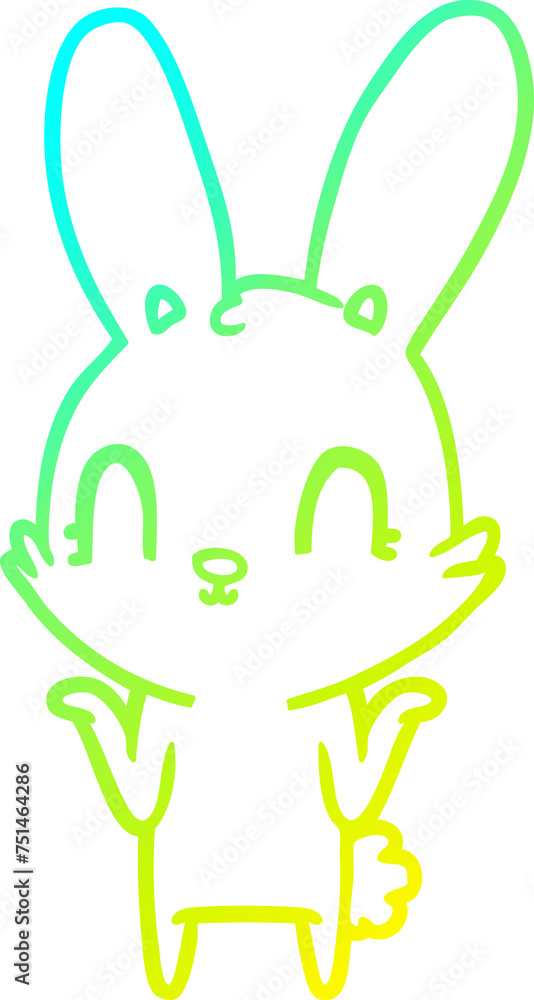 cold gradient line drawing cute cartoon rabbit cold gradient line drawing cute cartoon rabbit