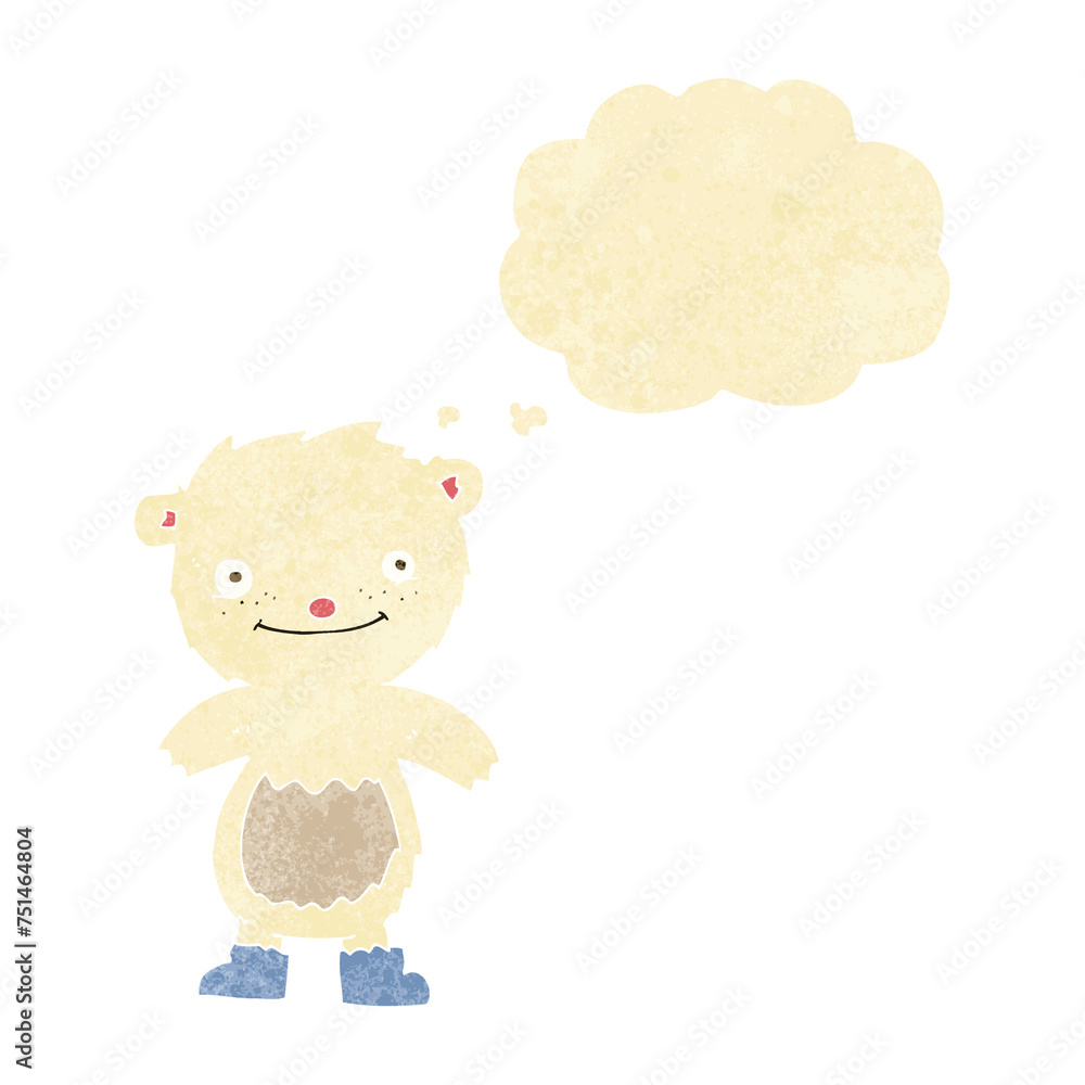 cartoon teddy polar bear wearing boots with thought bubble cartoon teddy polar bear wearing boots with thought bubble