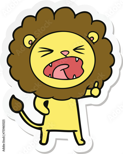 sticker of a cartoon lion photo