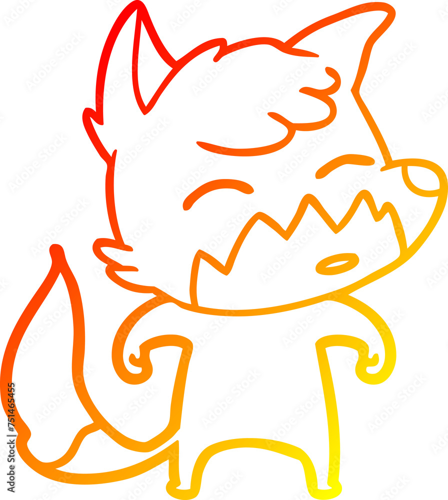 warm gradient line drawing cartoon fox warm gradient line drawing cartoon fox