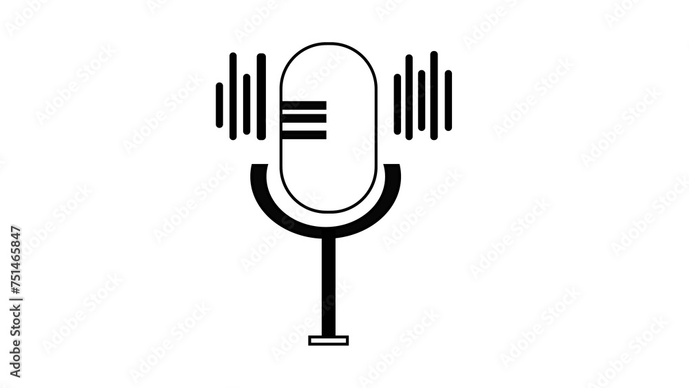 microphone icon illustrations isolated with white background microphone icon illustrations isolated with white background