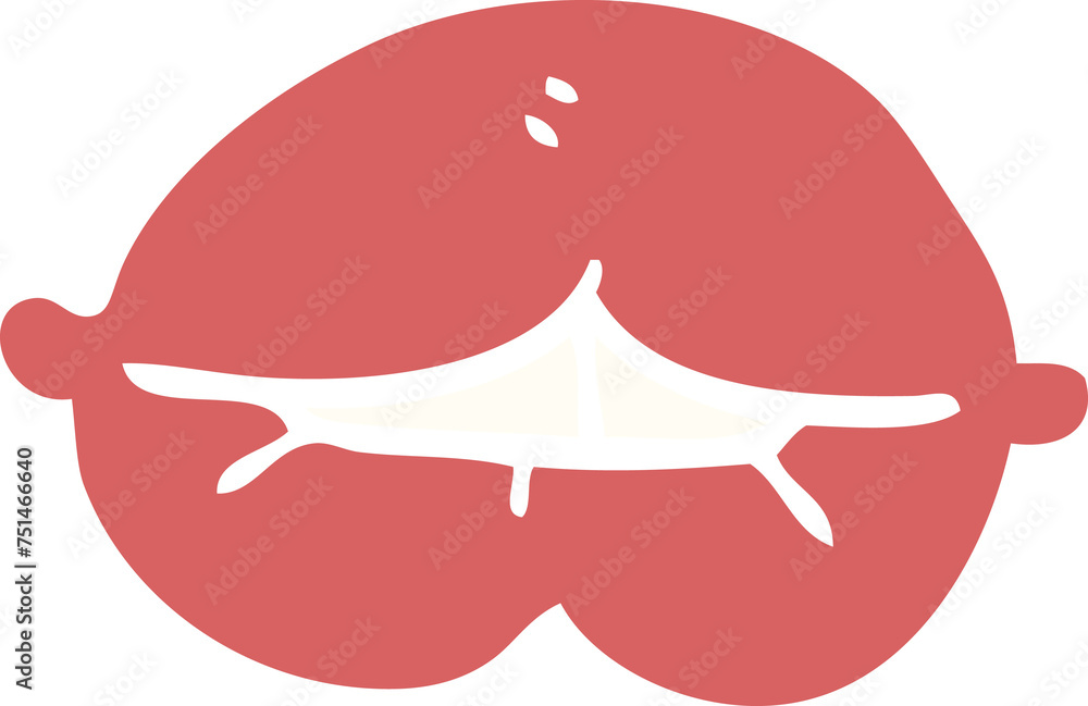 cartoon doodle mouth biting lower lip cartoon doodle mouth biting lower lip