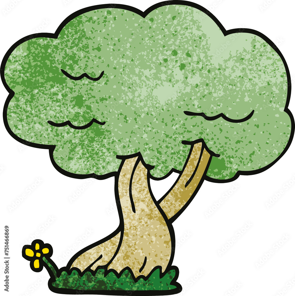 Obraz premium cartoon doodle tree